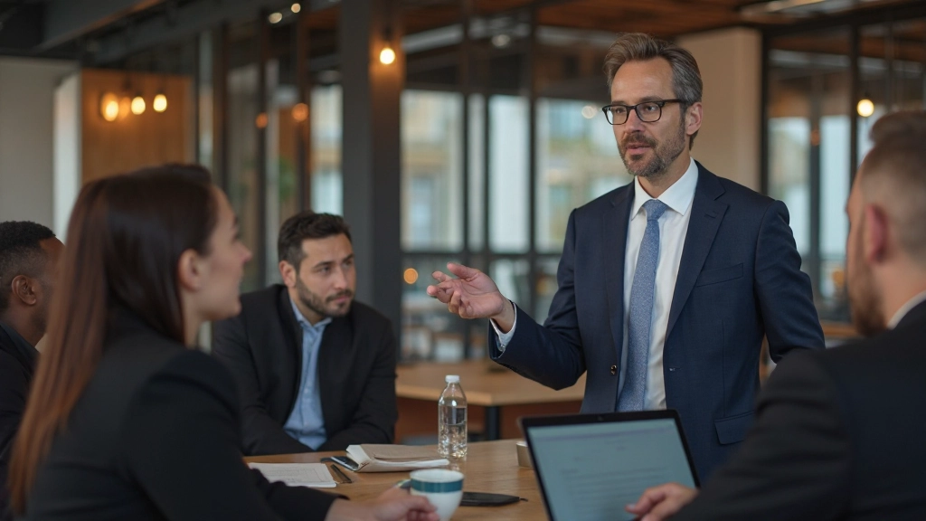 Change management consultant facilitating organizational transformation workshop with stakeholders