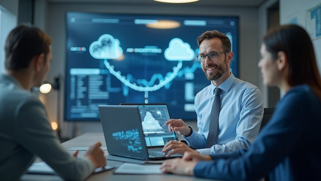 Cloud infrastructure and enterprise solutions showing modern data center technology